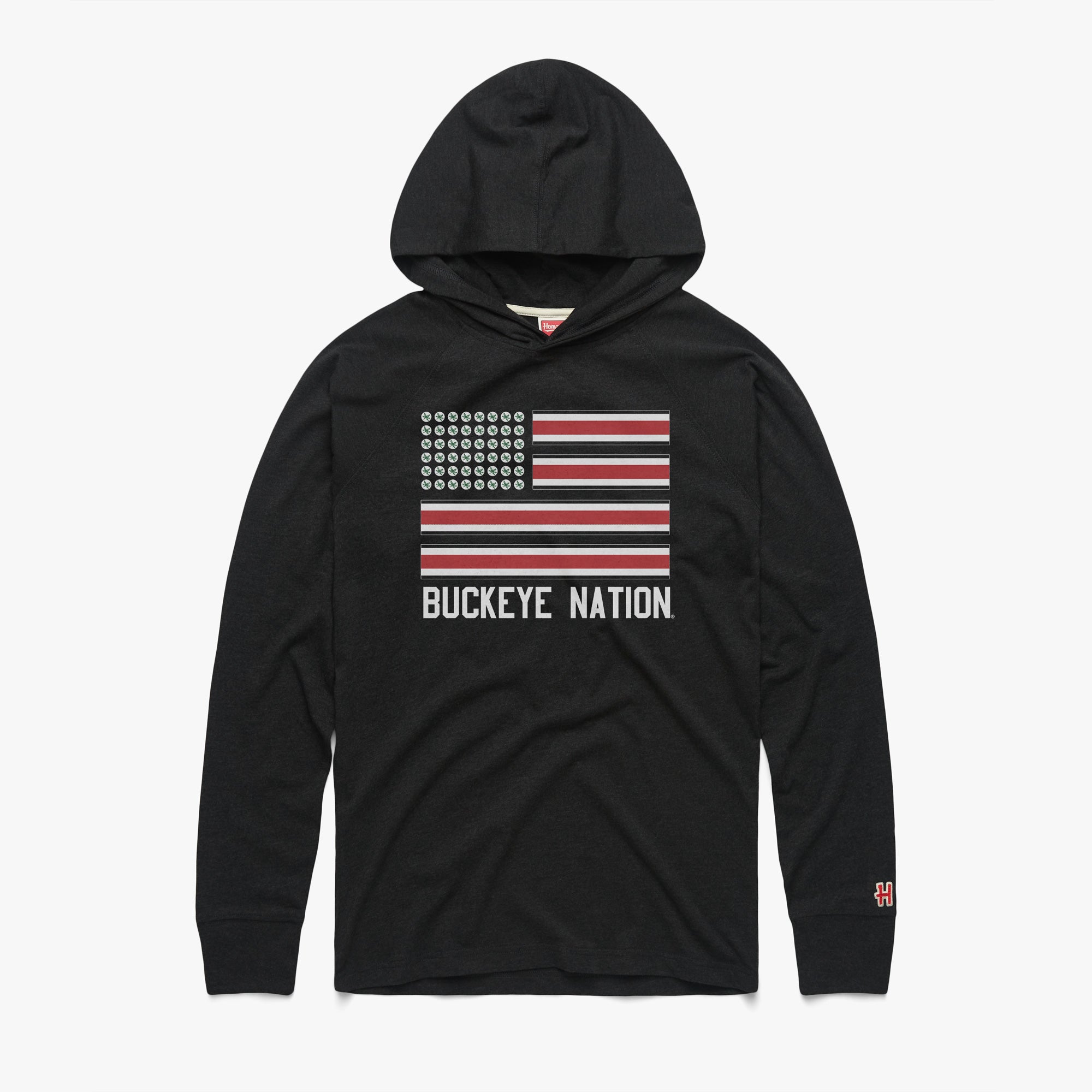 Buckeye Nation Flag Lightweight Hoodie Great Deals Sale Online