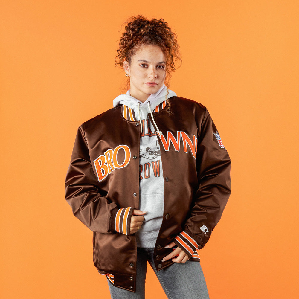 HOMAGE X Starter Browns Arch Heavyweight Satin Jacket Discount Original