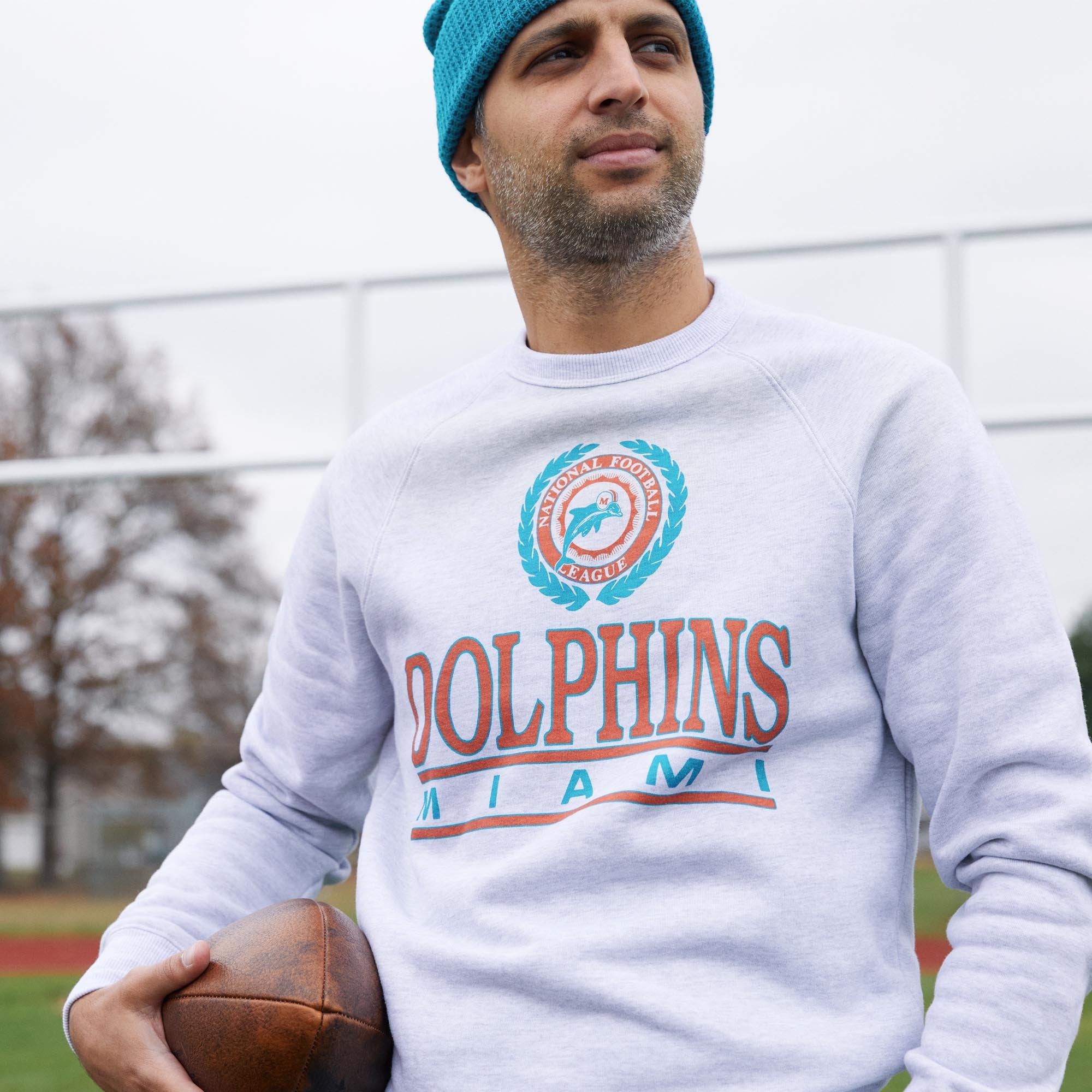 Miami Dolphins Crest Crewneck Fashionable For Sale