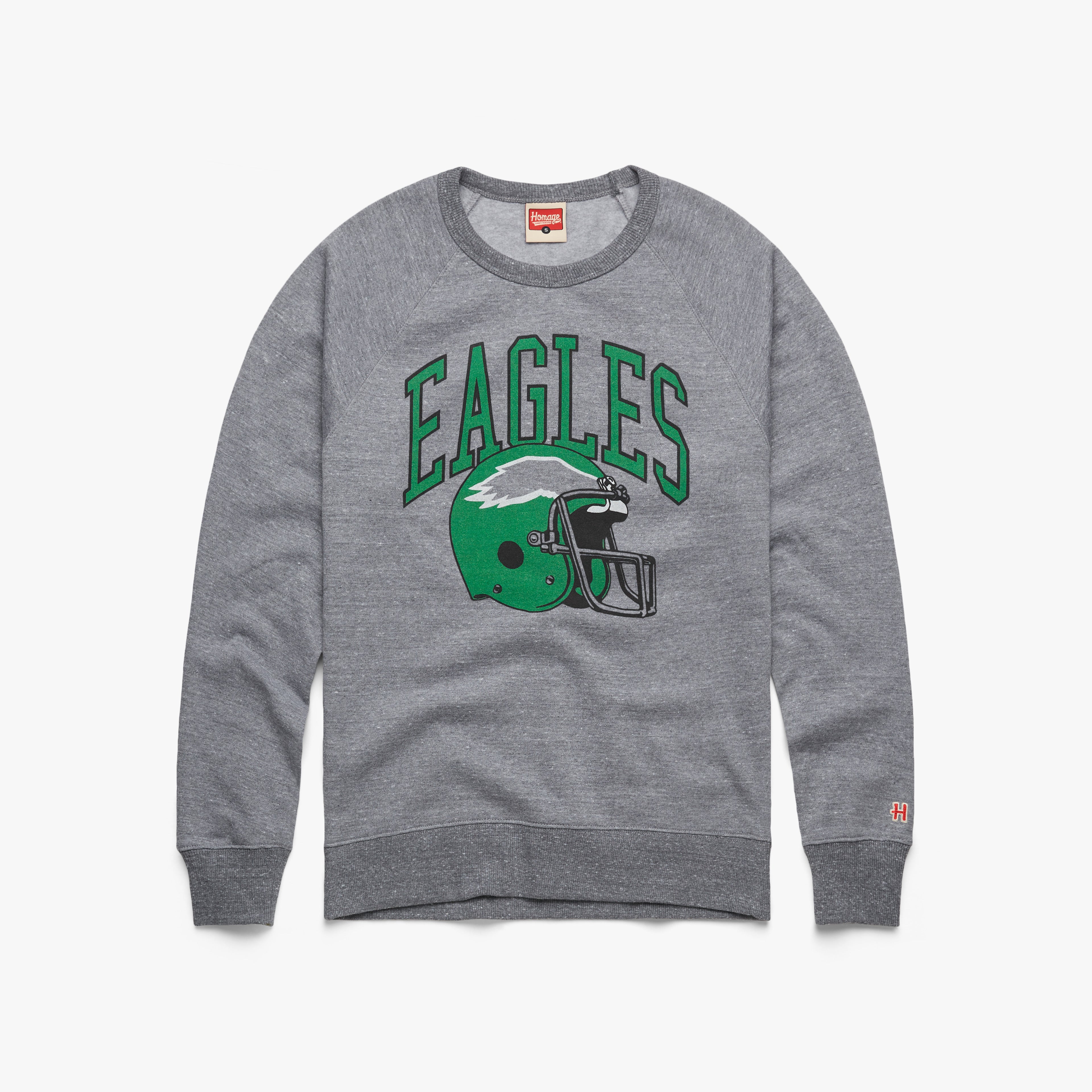 Philadelphia Eagles Helmet Retro Crewneck Cheap Pice Top Quality