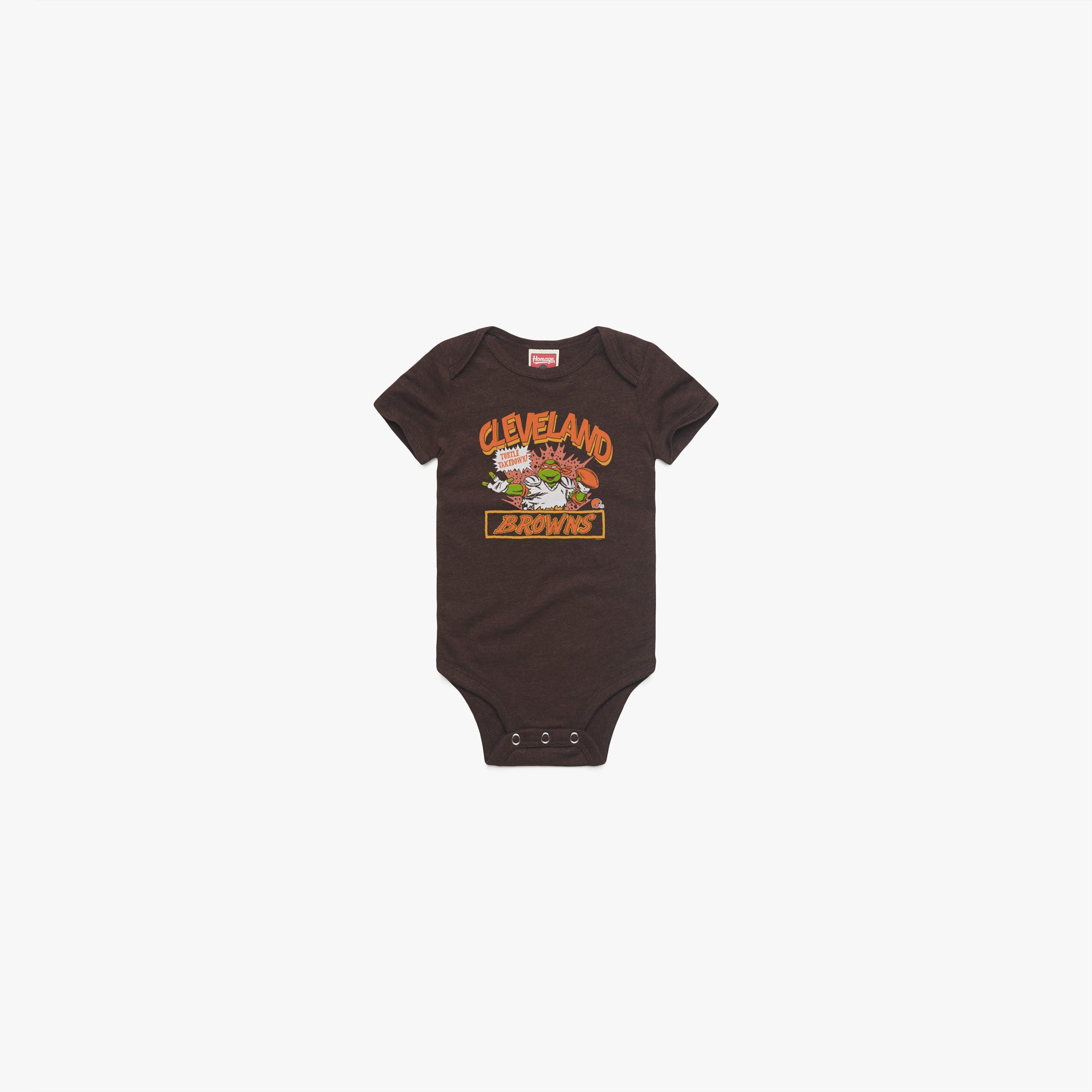 TMNT Michelangelo x Cleveland Browns Baby One Piece Free Shipping Fast Delivery