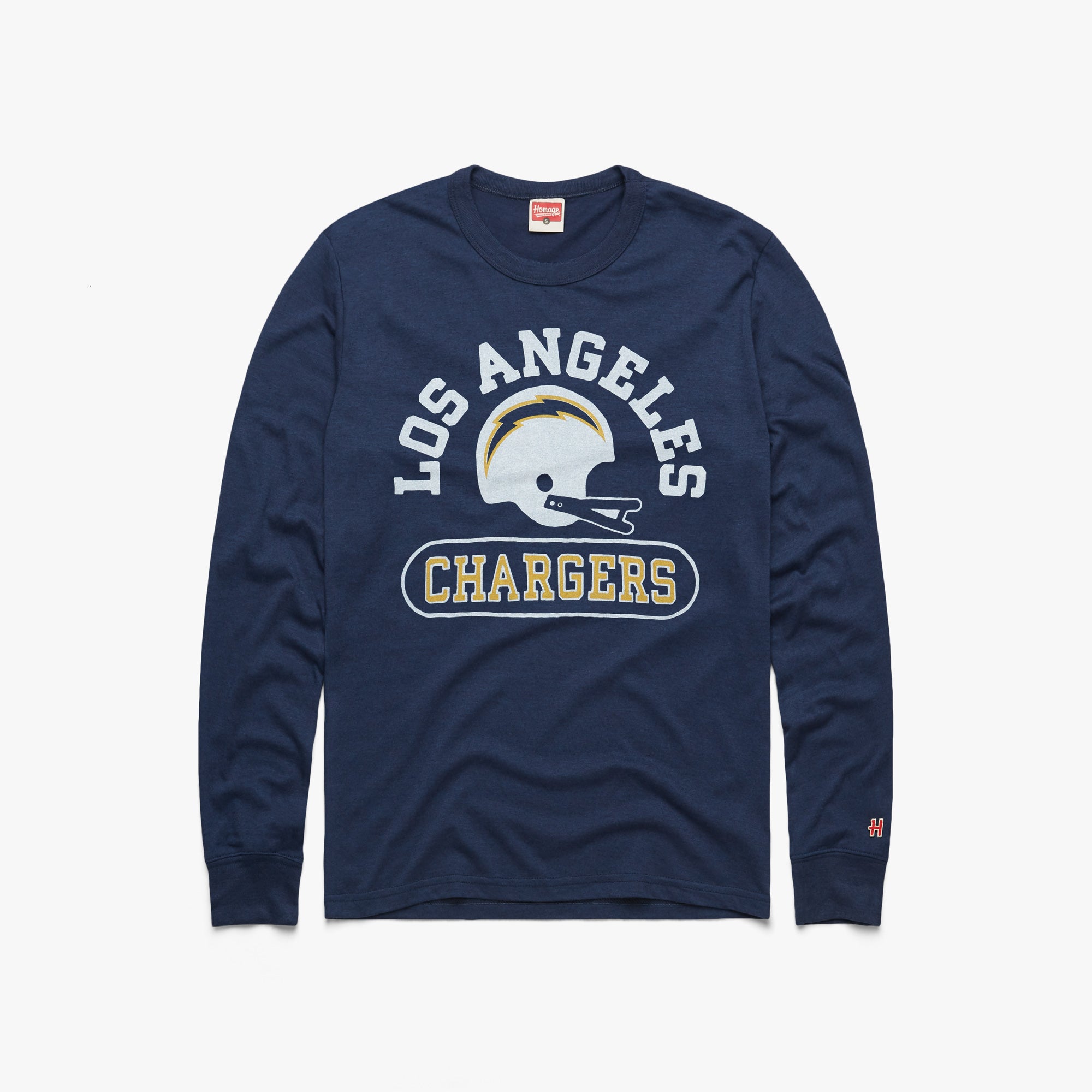 Los Angeles Chargers Throwback Helmet Long Sleeve Tee Best Place Sale Online