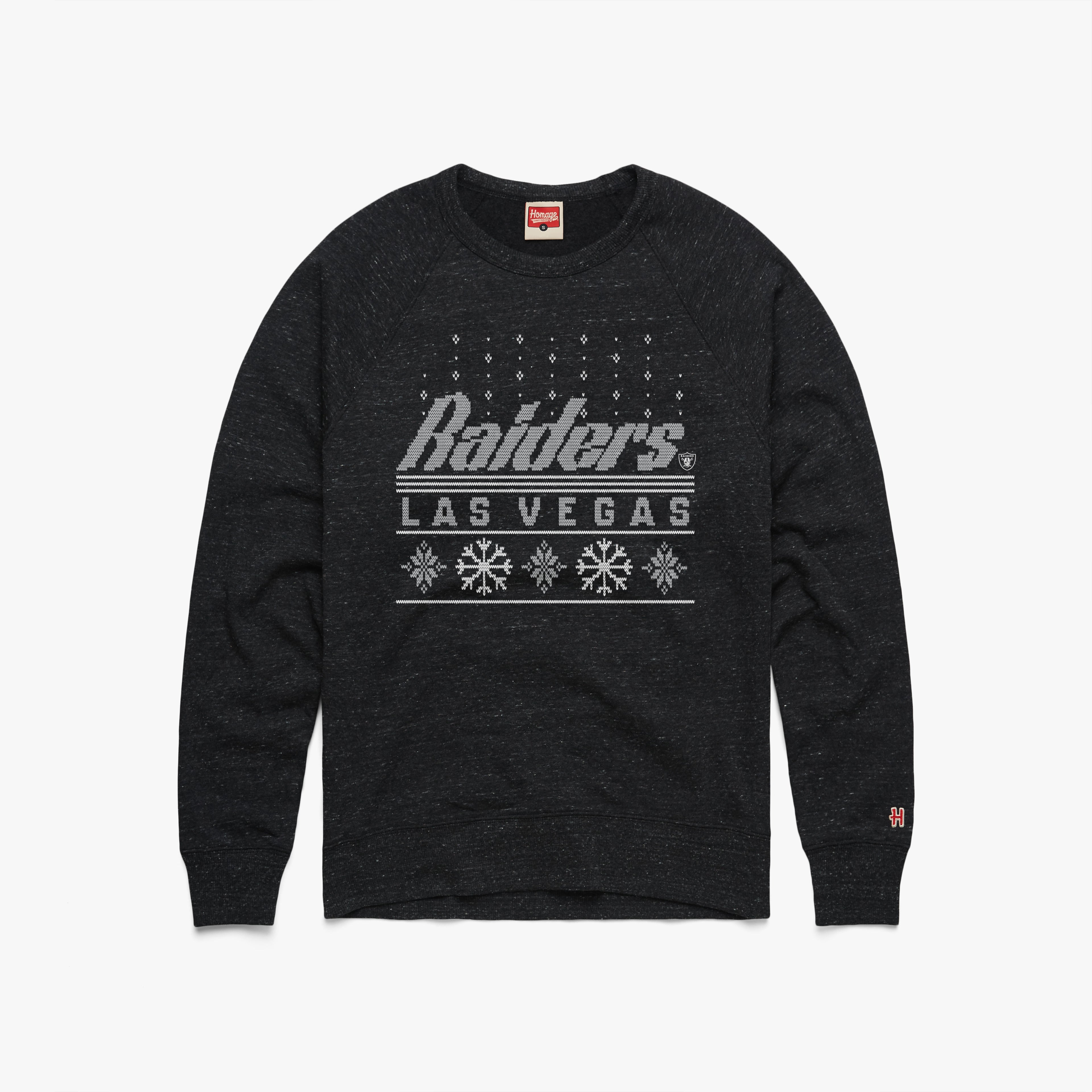 Las Vegas Raiders Holiday Crewneck Outlet 100% Original