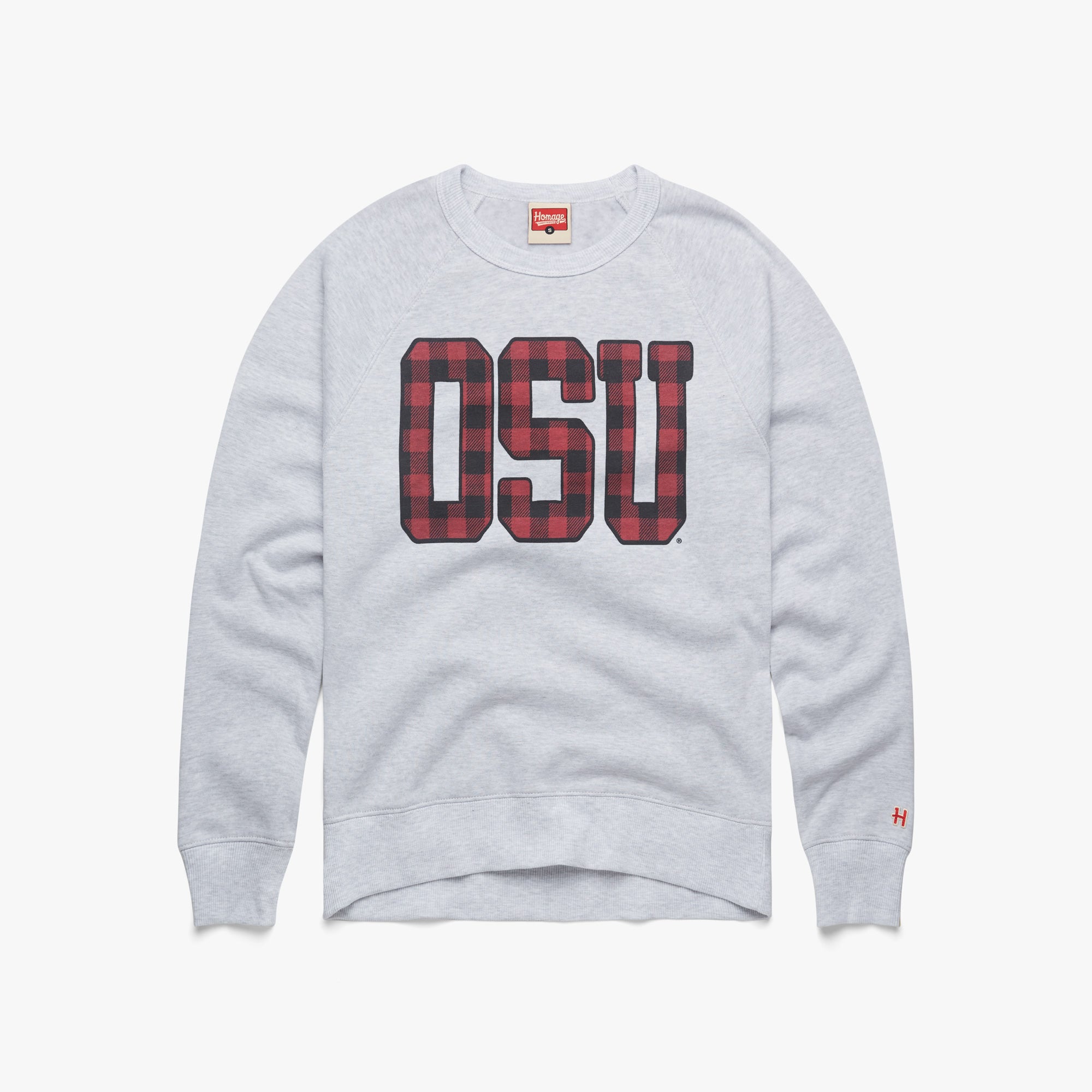 OSU Plaid Crewneck Comfortable Online