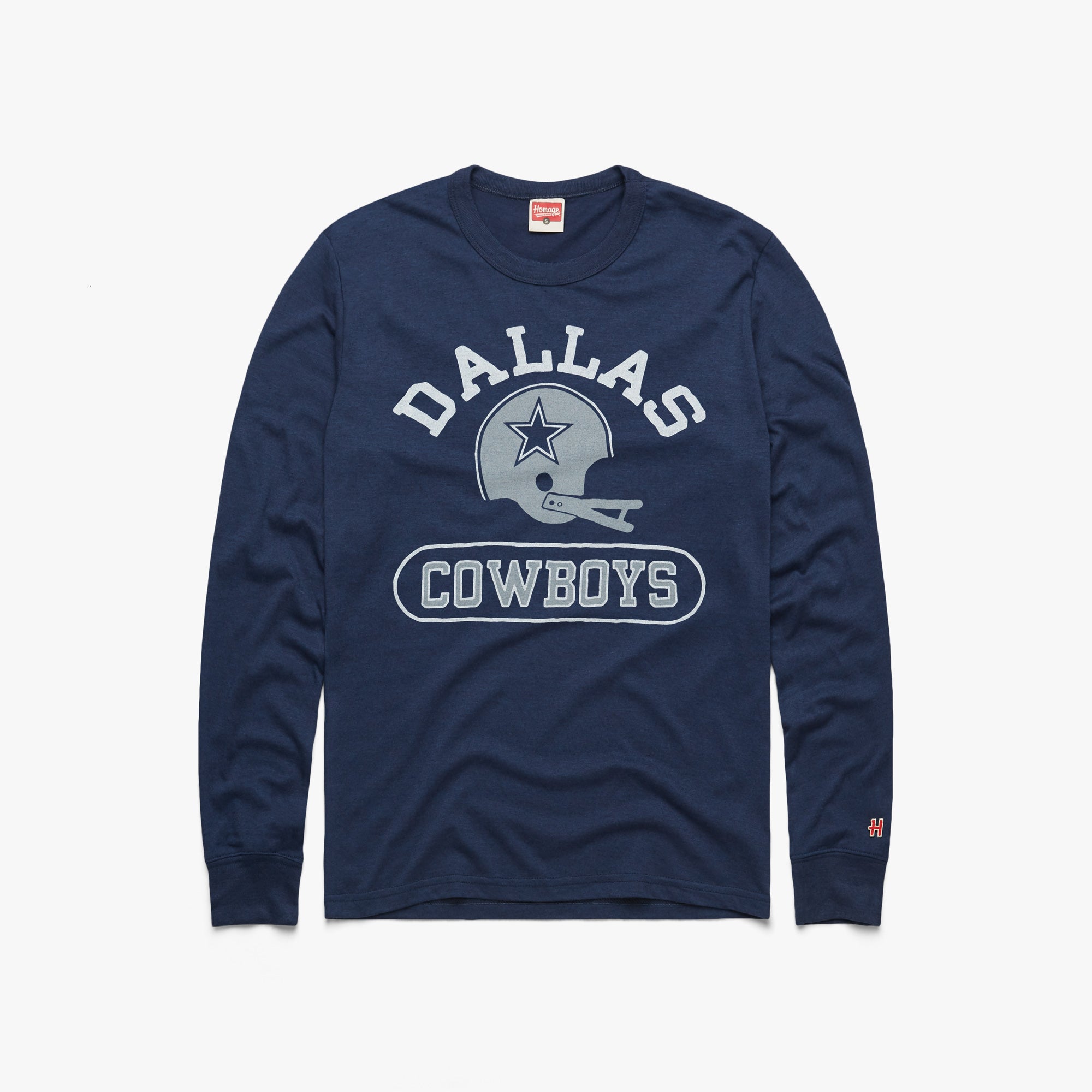 Dallas Cowboys Throwback Helmet Long Sleeve Tee Discount Best Store To Get