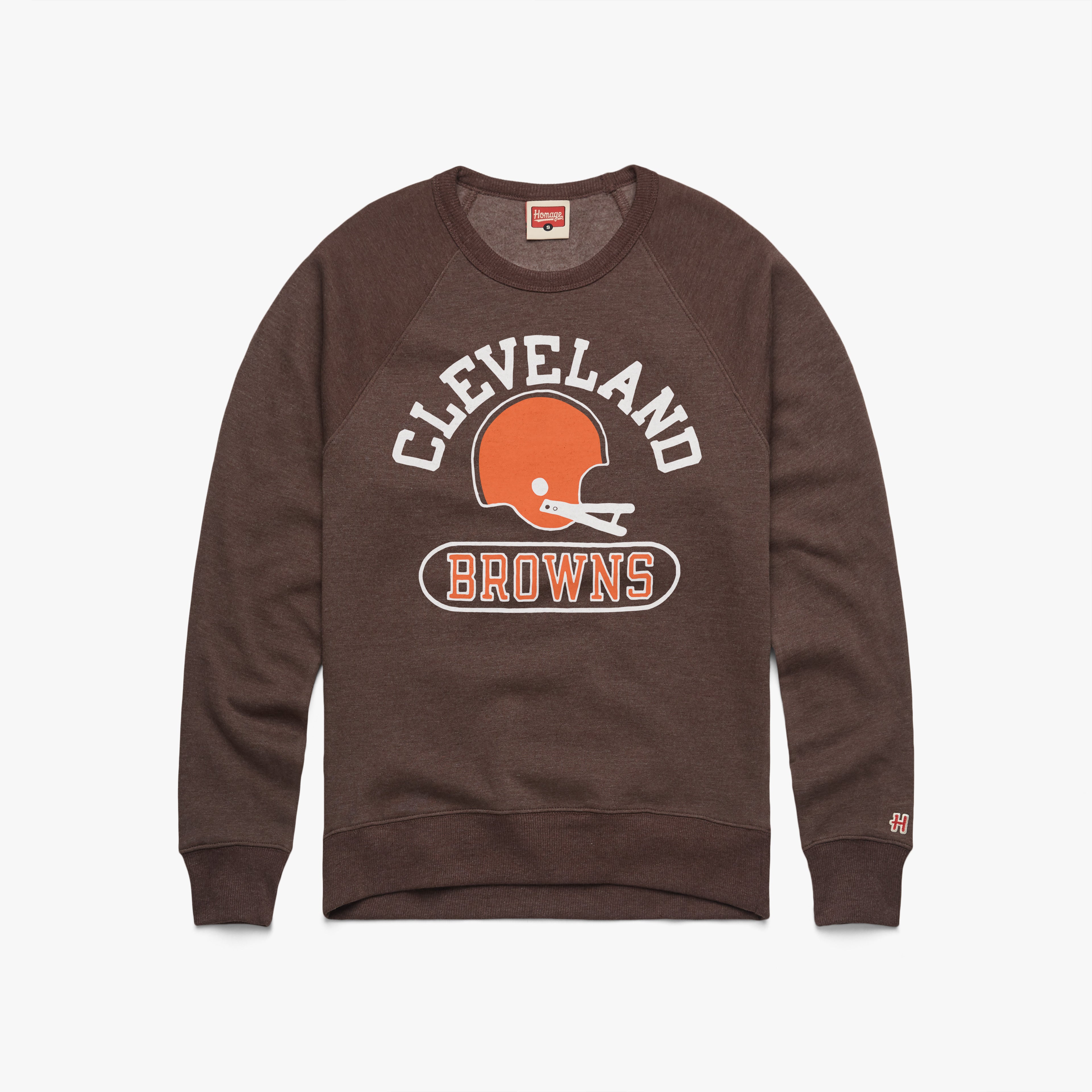 Cleveland Browns Throwback Helmet Crewneck Choice Cheap Pice